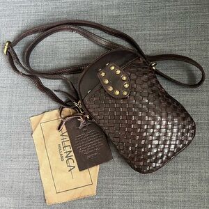 NWT VILENCA SMALL PHONE CROSSBODY BAG WIVED LEATHER